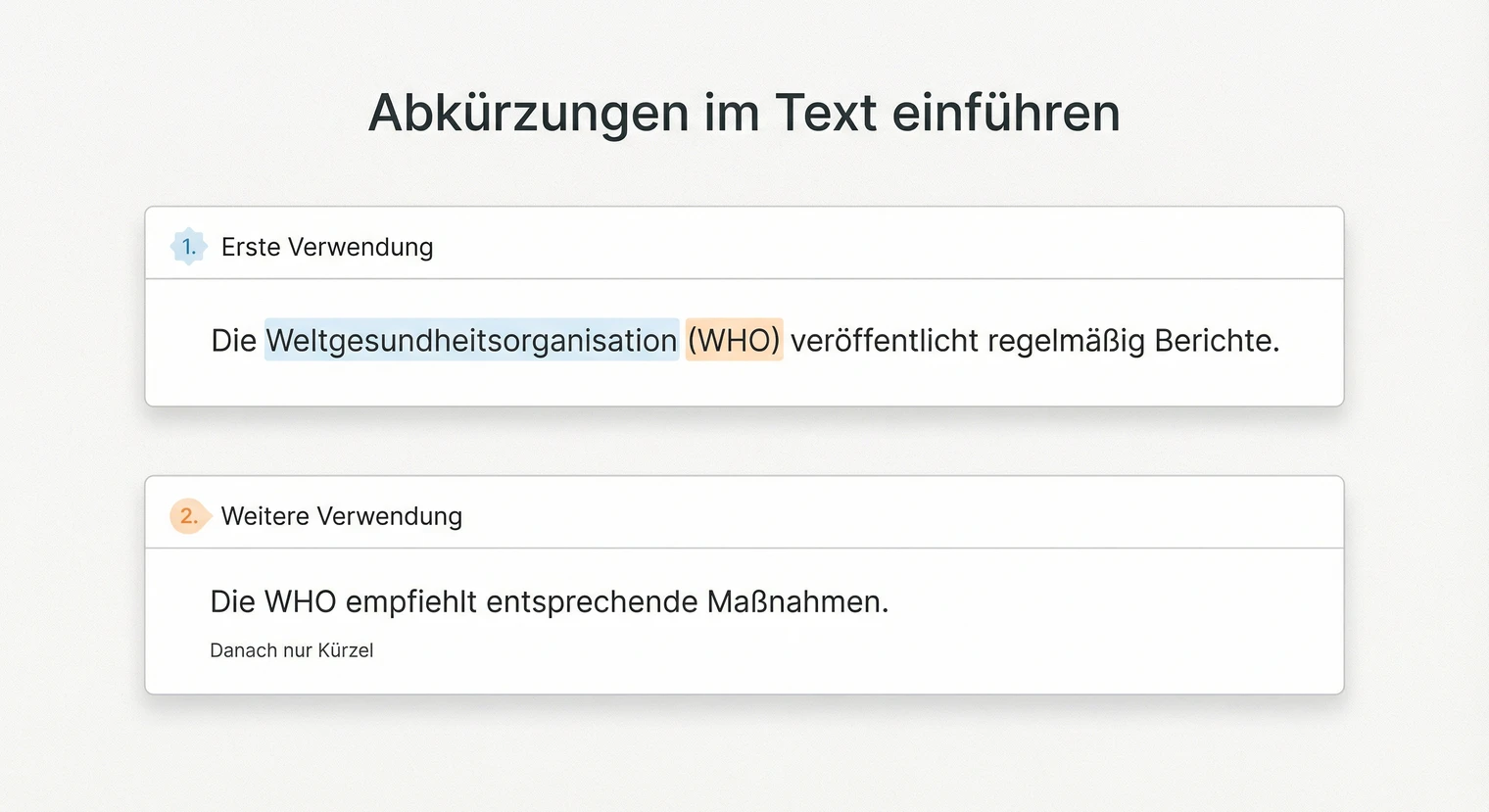 Abkürzung im Text korrekt einführen: Beispiel mit Langform und Kürzel | BachelorHero