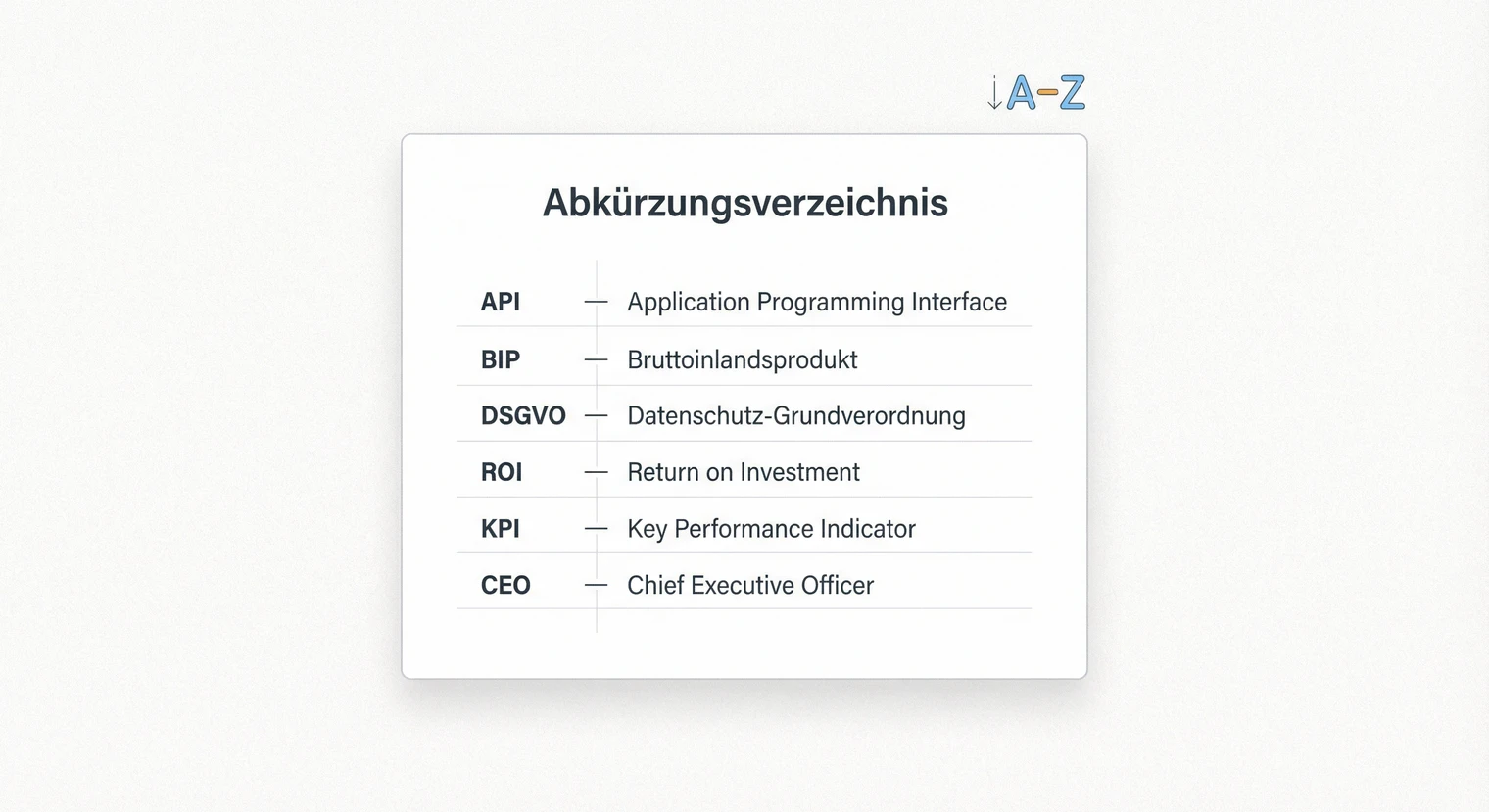 Abkürzungsverzeichnis Masterarbeit 2026: Regeln, Beispiele & Reihenfolge | BachelorHero