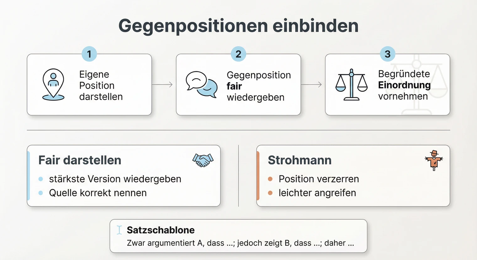 Gegenpositionen in der Seminararbeit fair darstellen und einordnen | BachelorHero
