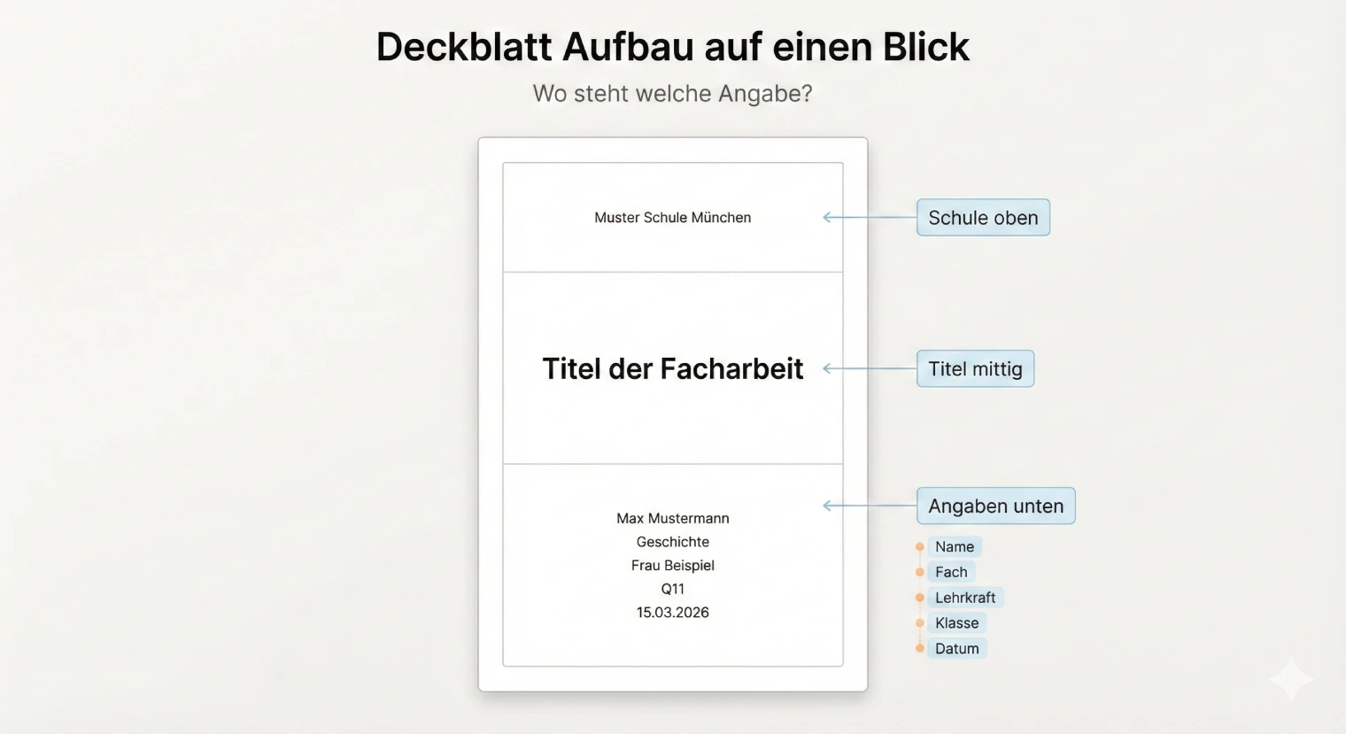 Aufbau eines Deckblatts für eine Facharbeit | BachelorHero