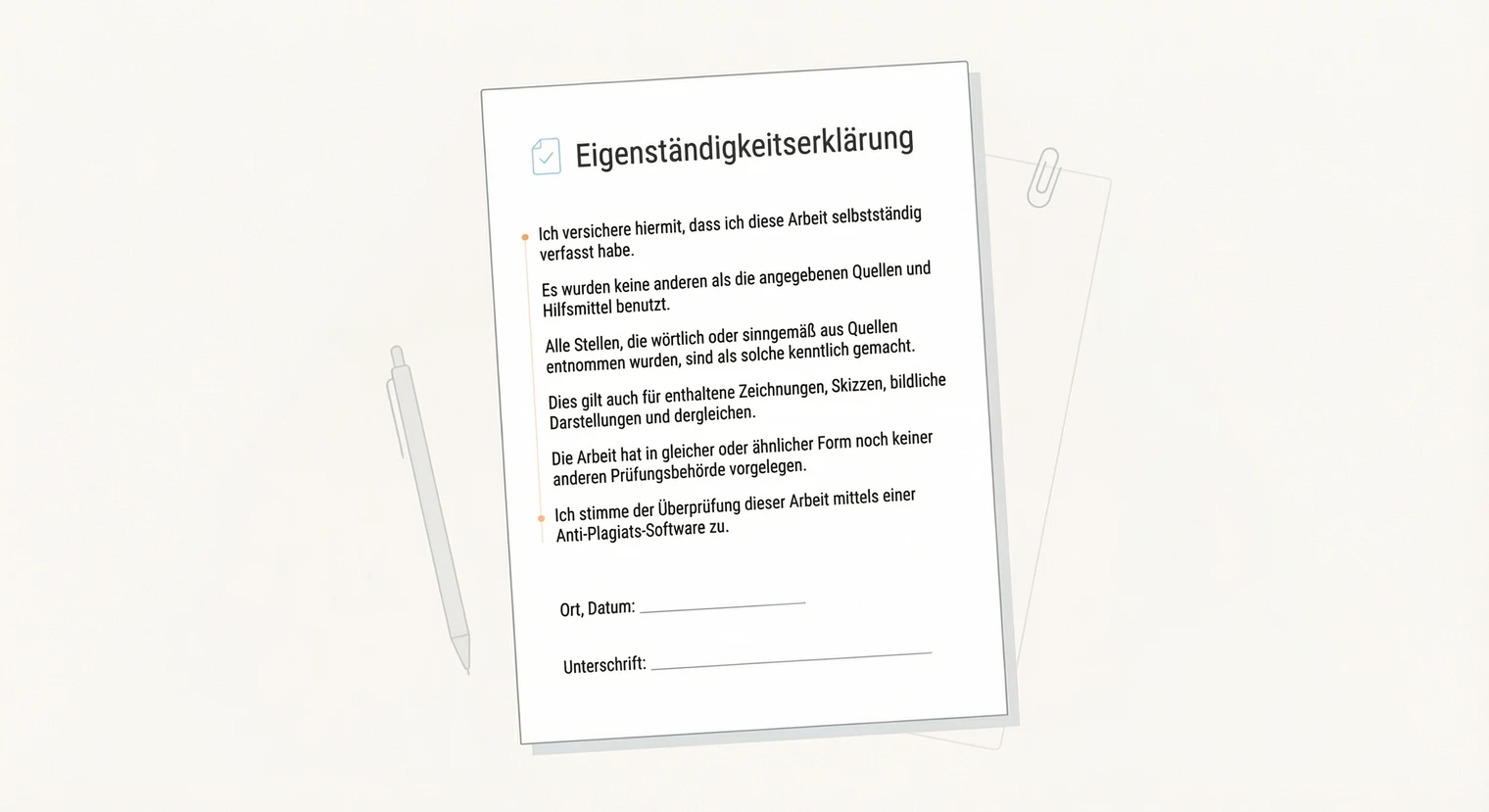 Eigenständigkeitserklärung Hausarbeit: Vorlage & Tipps 2026 | BachelorHero
