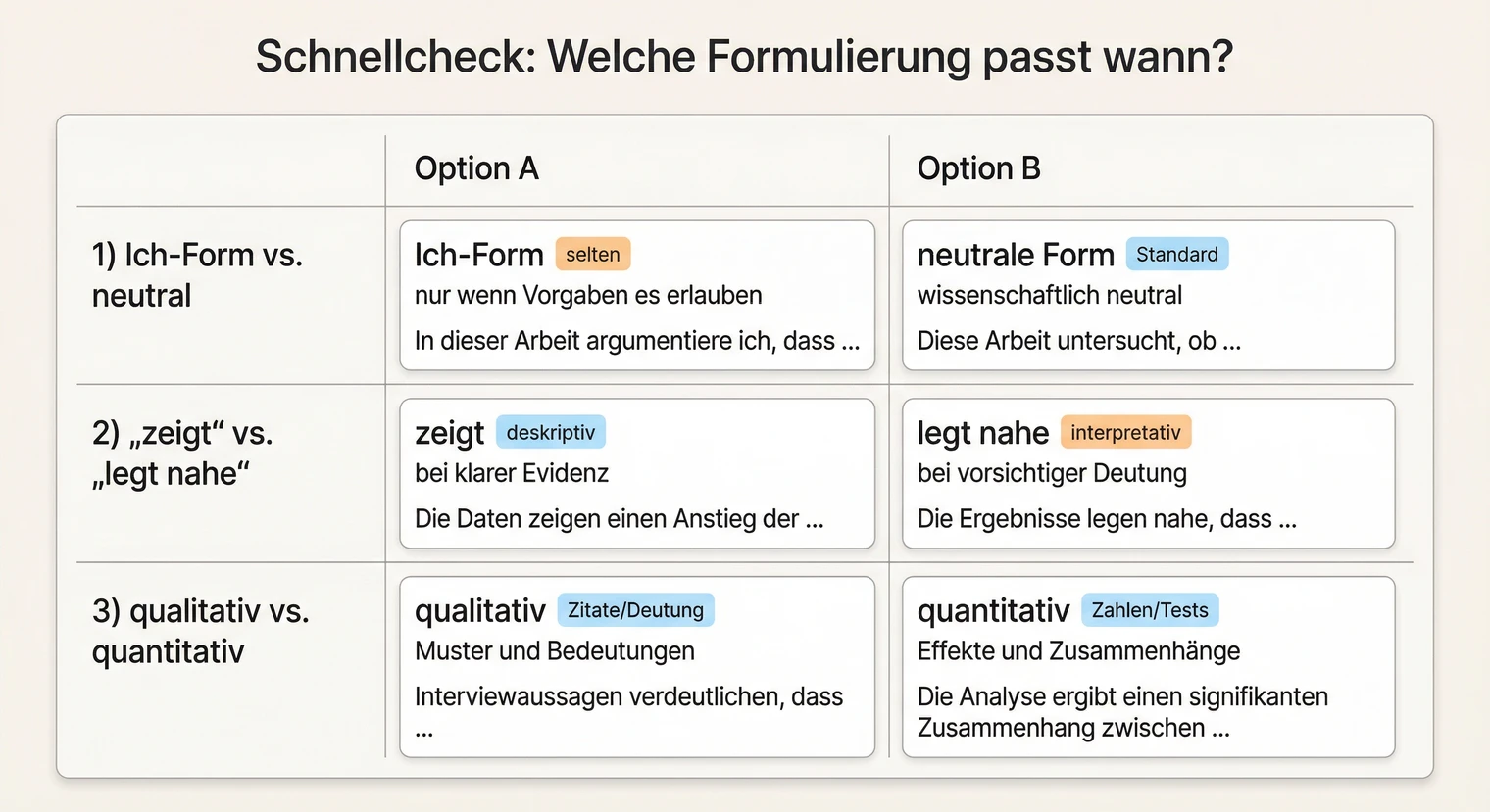Schnellcheck für Formulierungen in der Masterarbeit: passende Variante wählen | BachelorHero