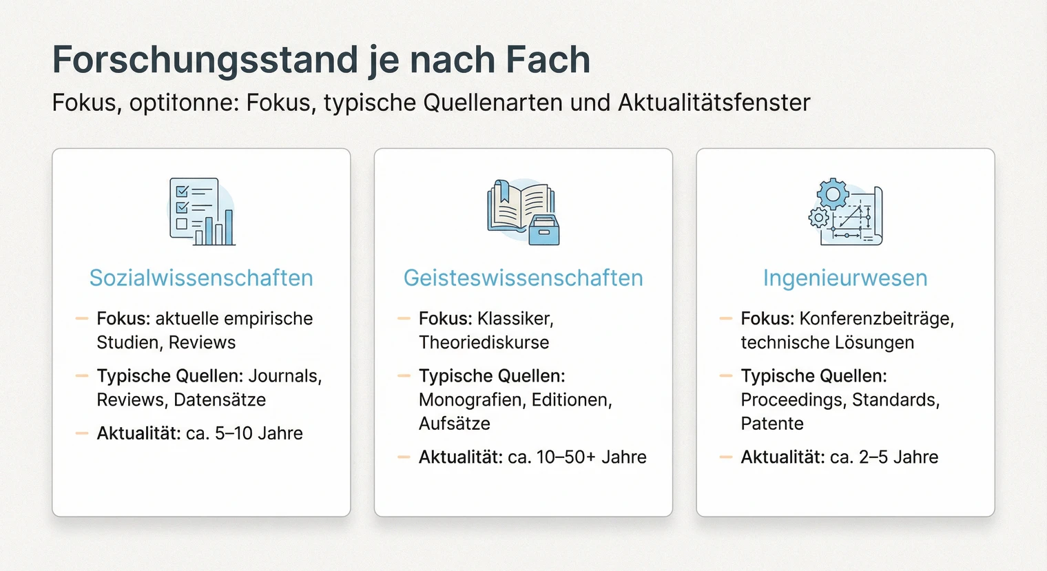 Forschungsstand je nach Fachbereich: typische Unterschiede im Überblick | BachelorHero