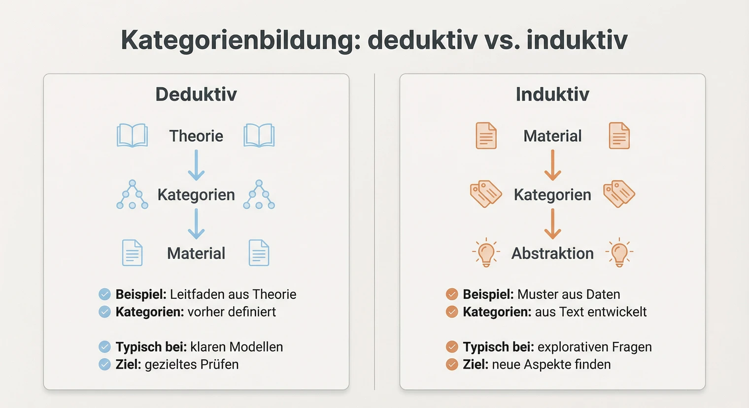 Deduktive und induktive Kategorienbildung im Vergleich | BachelorHero