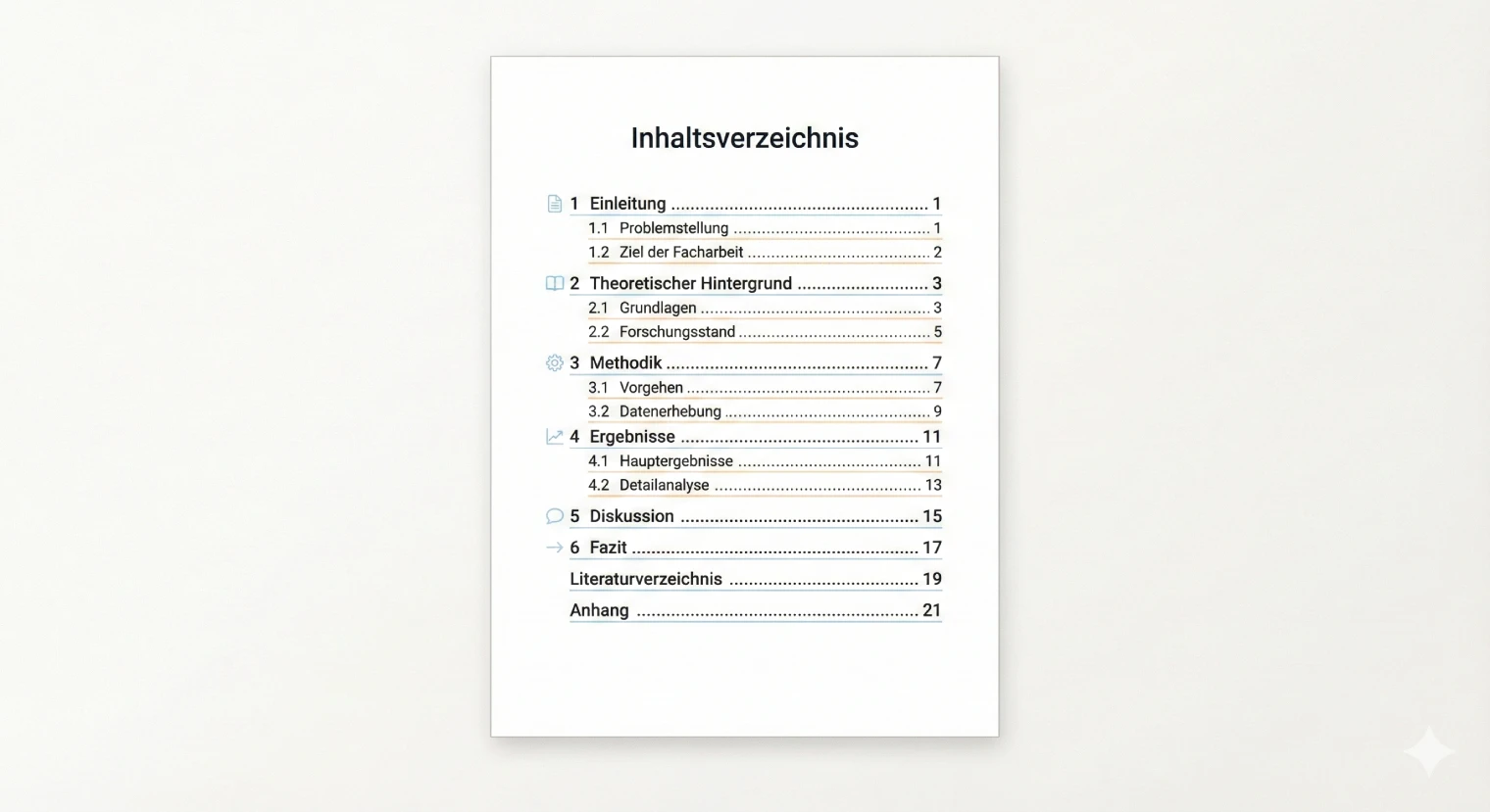 Inhaltsverzeichnis Facharbeit 2026: Aufbau, Word und Google Docs, Beispiel | BachelorHero
