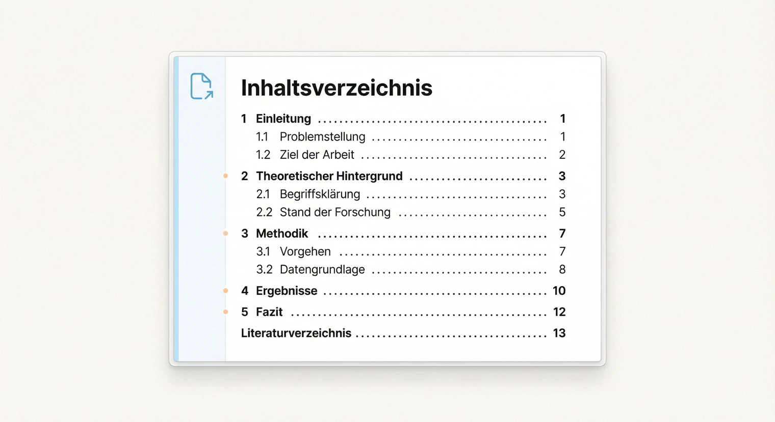 Inhaltsverzeichnis Seminararbeit: Aufbau, Beispiel & Word-Anleitung 2026 | BachelorHero