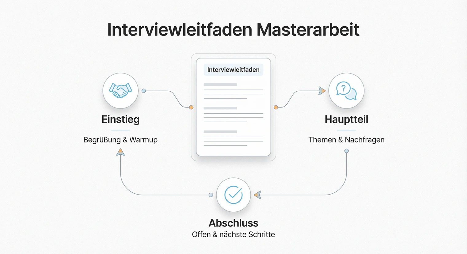 Interviewleitfaden Masterarbeit 2026: Aufbau, Fragen & Beispiele | BachelorHero