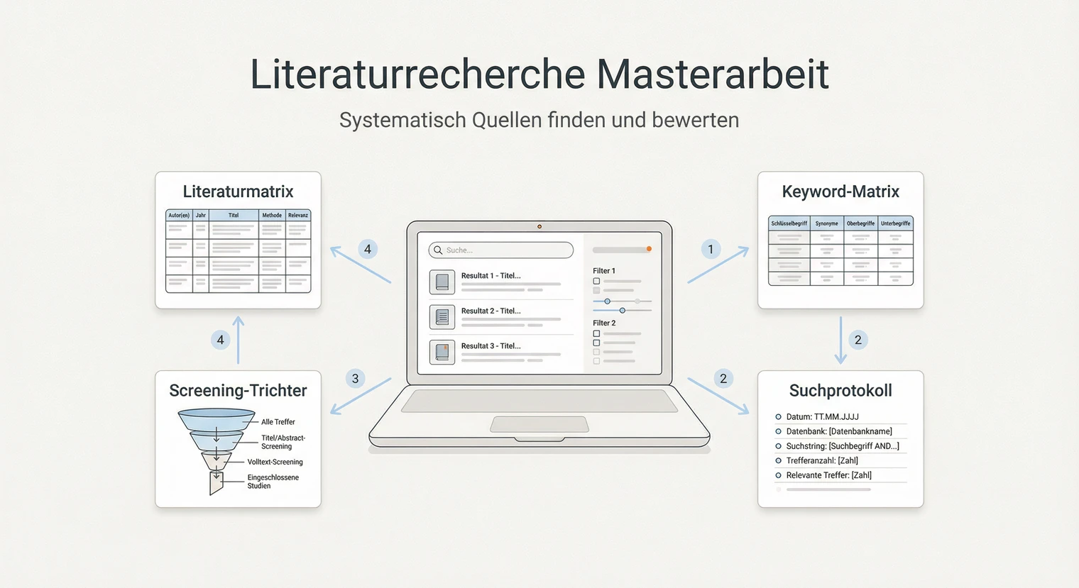 Literaturrecherche Masterarbeit 2026: Systematisch Quellen finden | BachelorHero