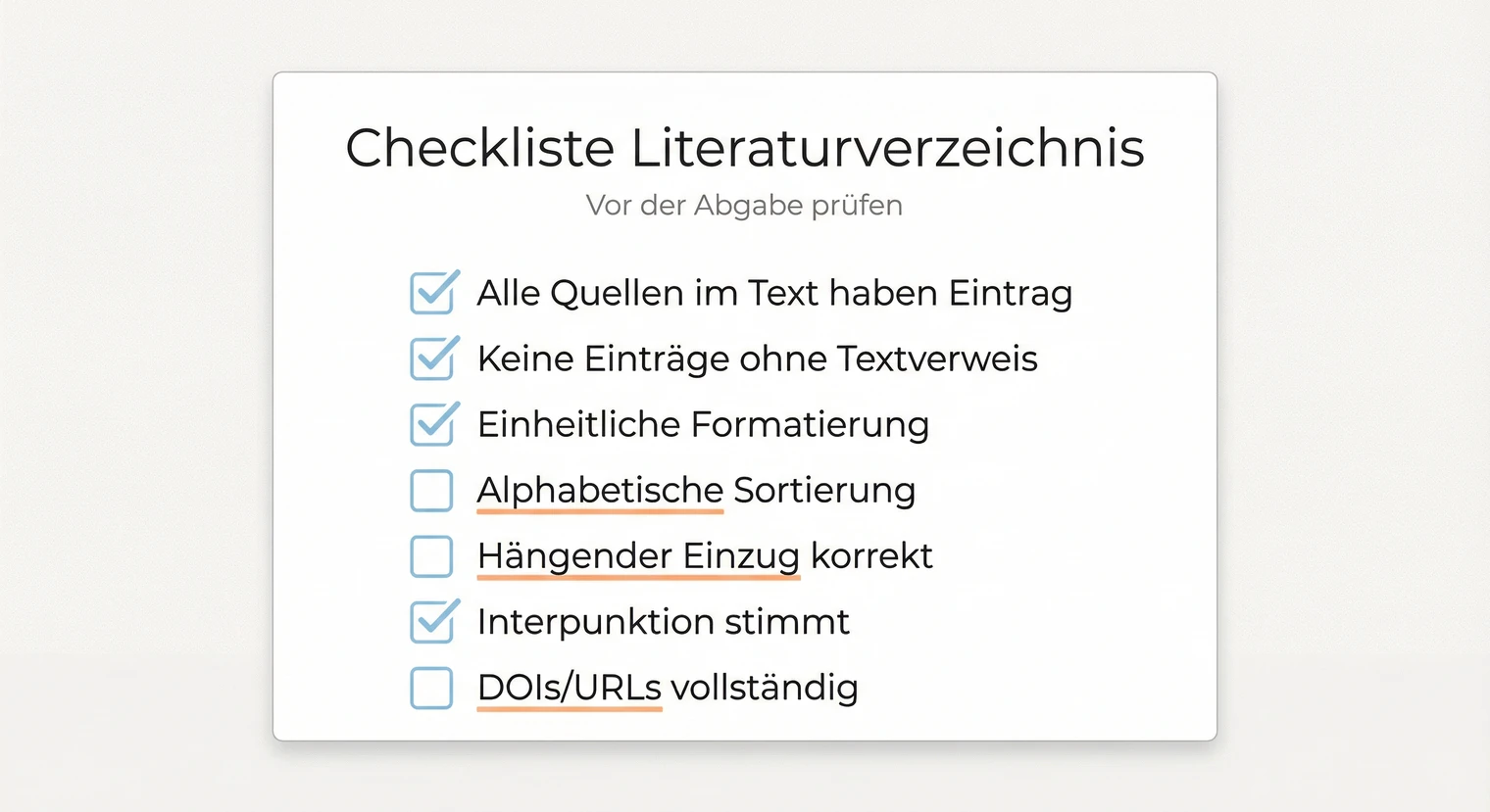 Literaturverzeichnis-Checkliste für die Hausarbeit vor der Abgabe | BachelorHero