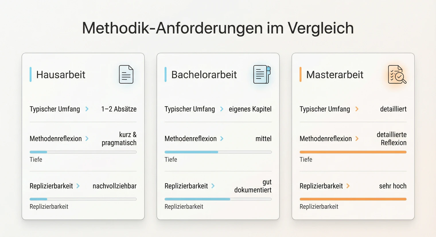 Vergleich typischer Methoden für die Hausarbeit: Literaturanalyse, Vergleich, Textanalyse, Fallstudie | BachelorHero