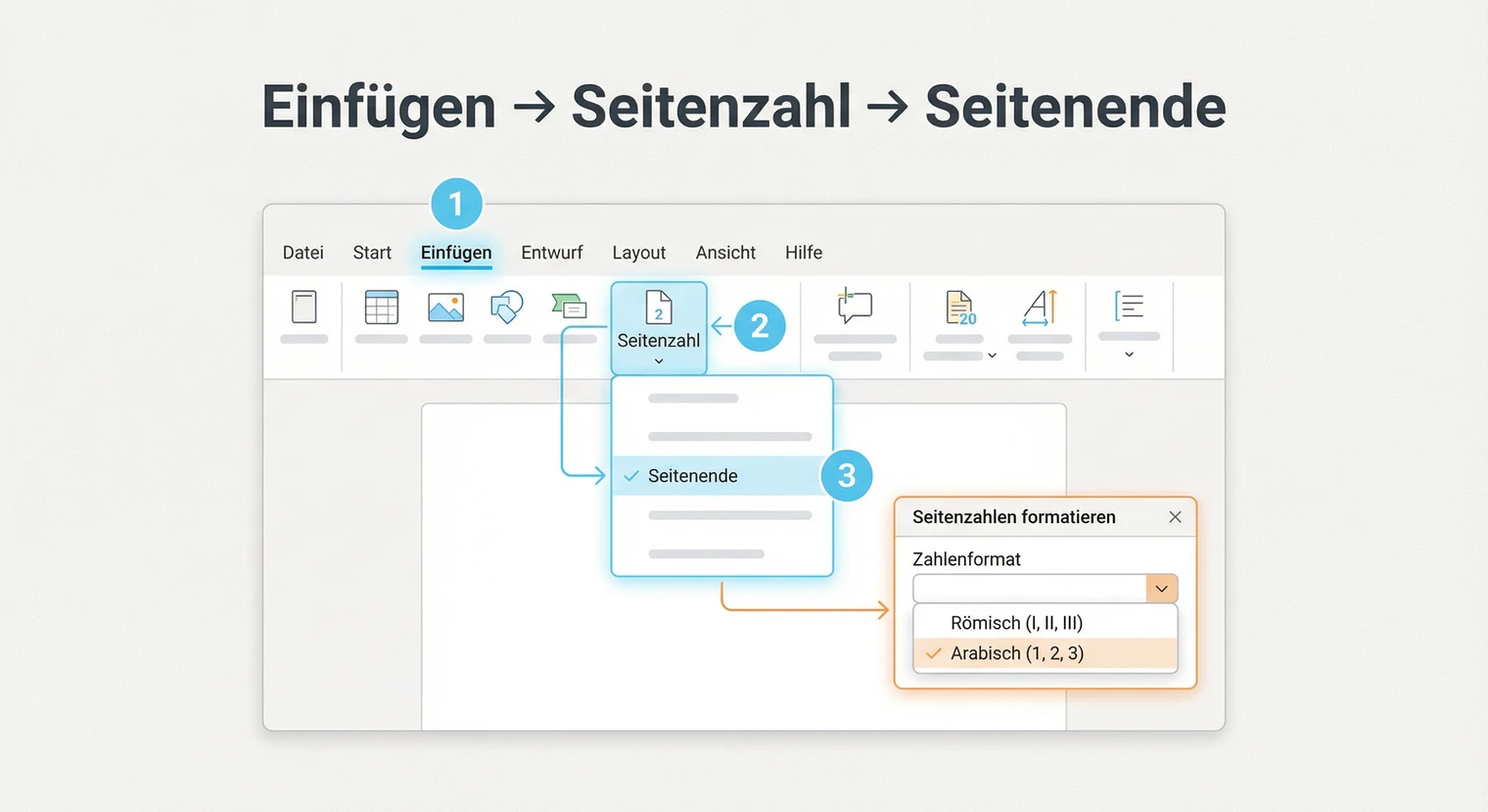 Seitenzahlen in Word einfügen: Menüführung Schritt für Schritt | BachelorHero