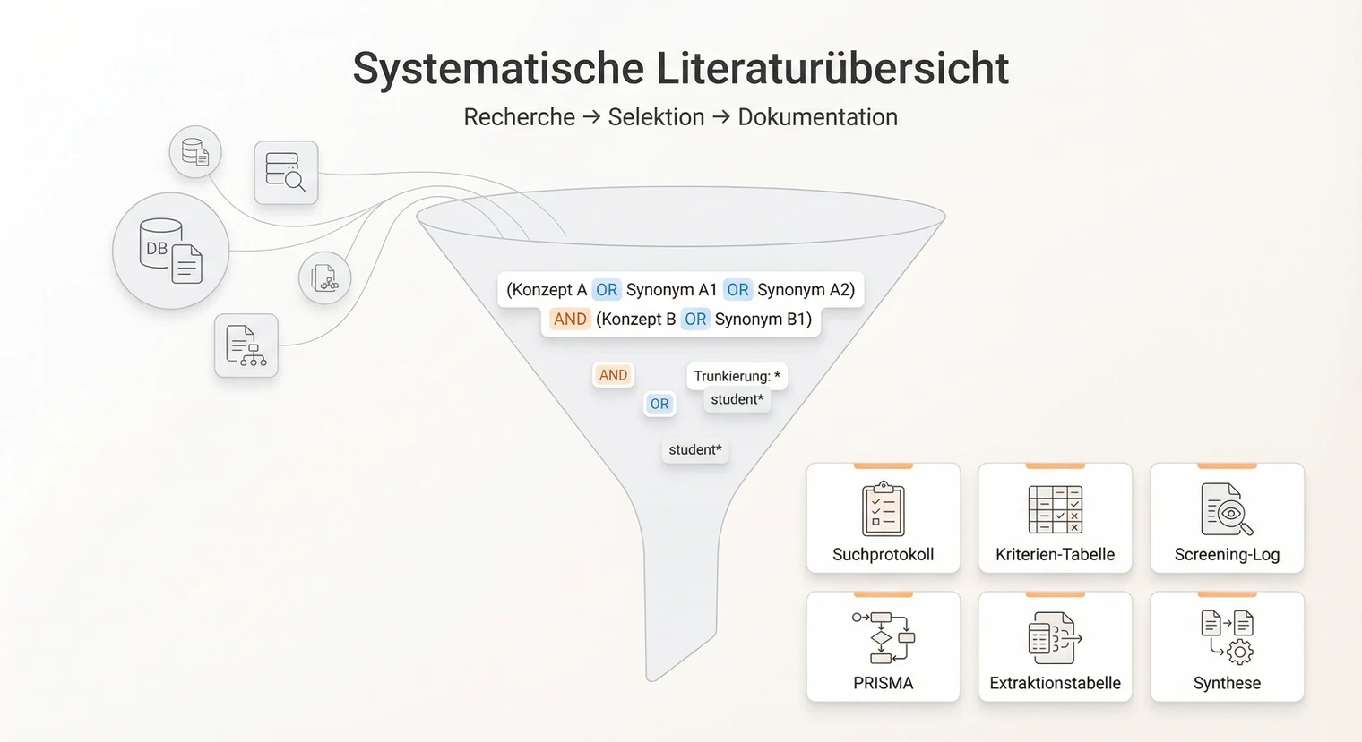 Systematische Literaturübersicht 2026: Vorgehen, Suchstrategie & Dokumentation | BachelorHero