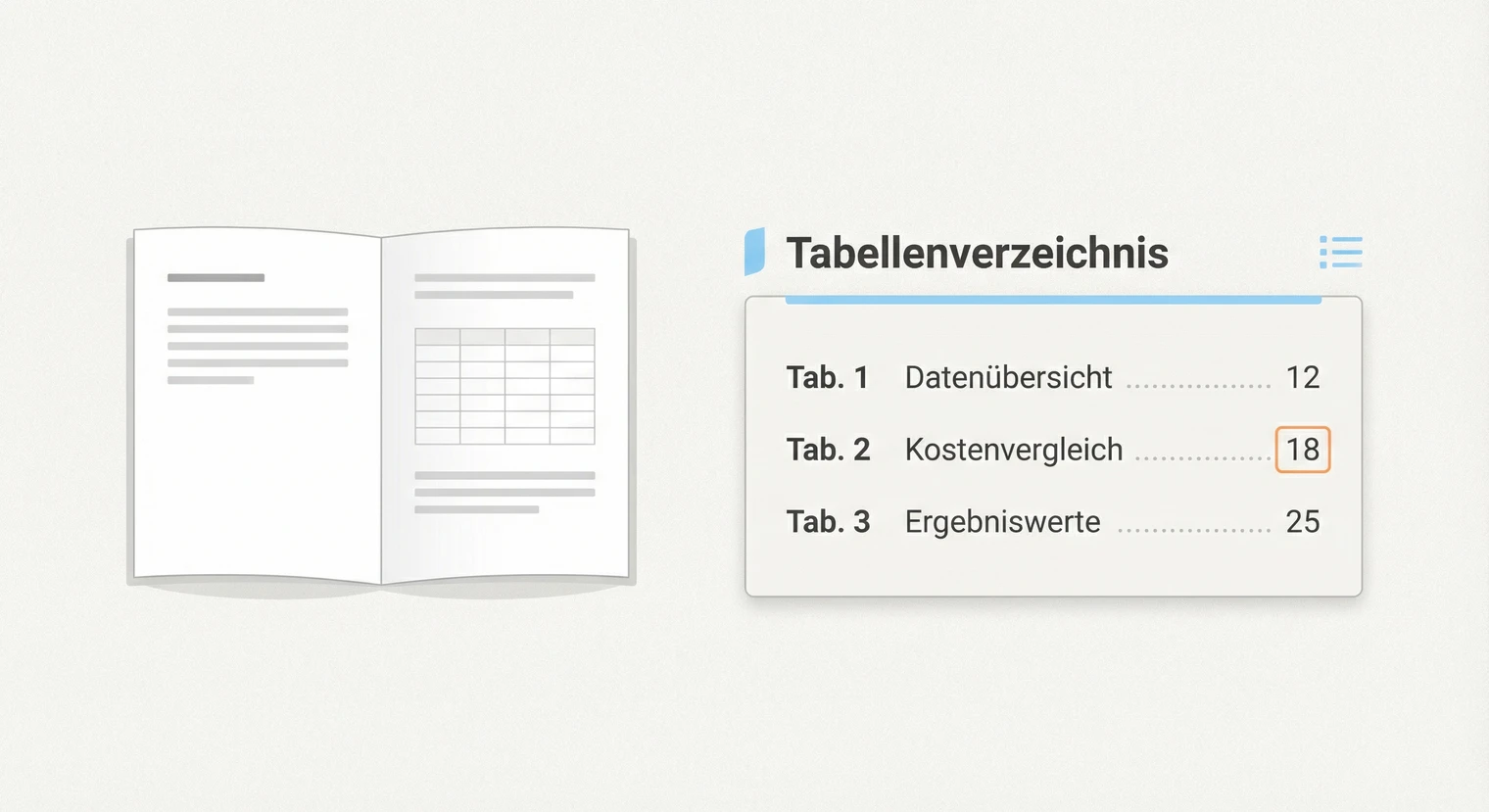 Tabellenverzeichnis Hausarbeit: Anleitung & Beispiele 2026 | BachelorHero