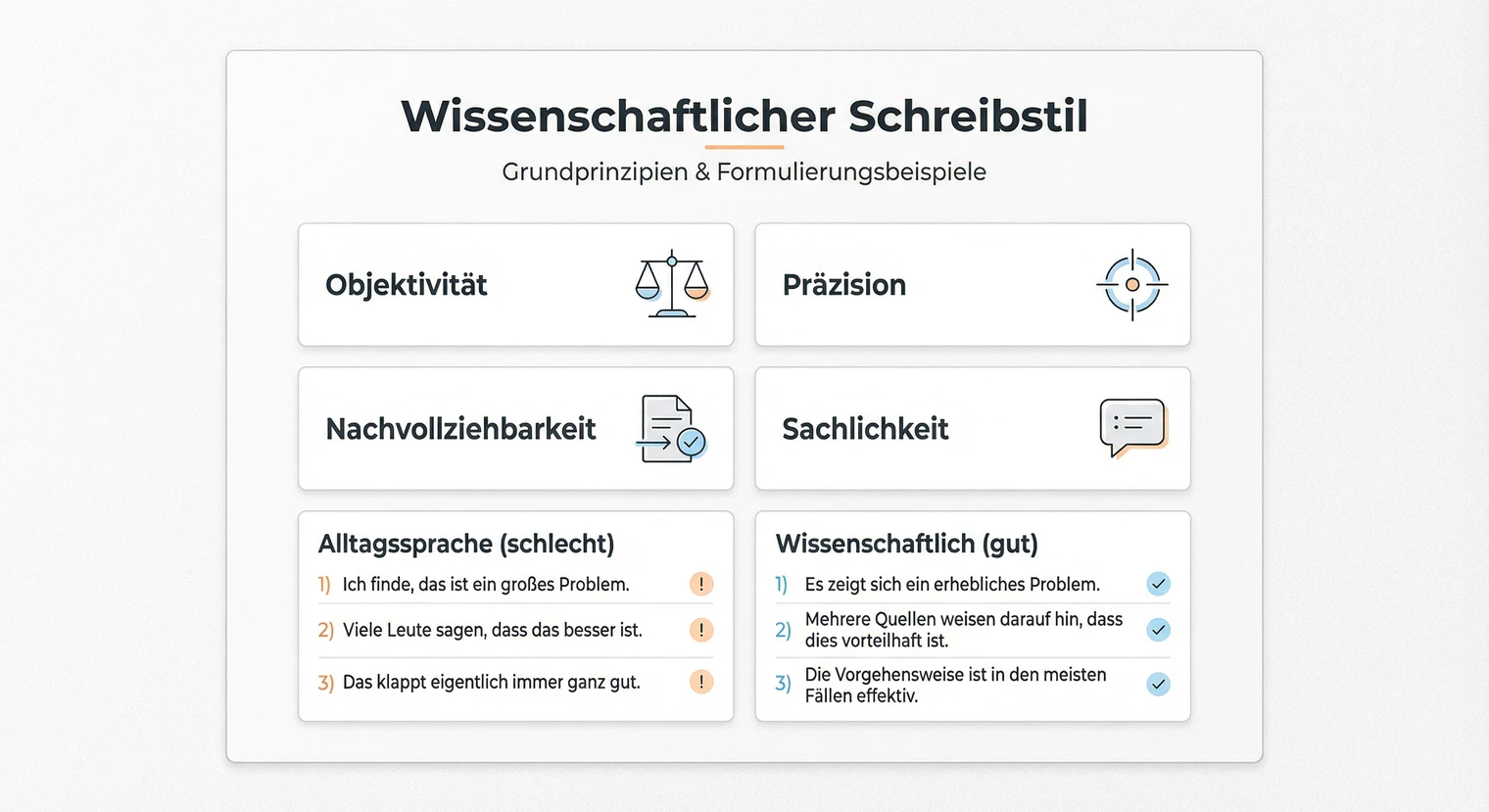 Wissenschaftlicher Schreibstil Hausarbeit: Regeln und Beispiele 2026 | BachelorHero