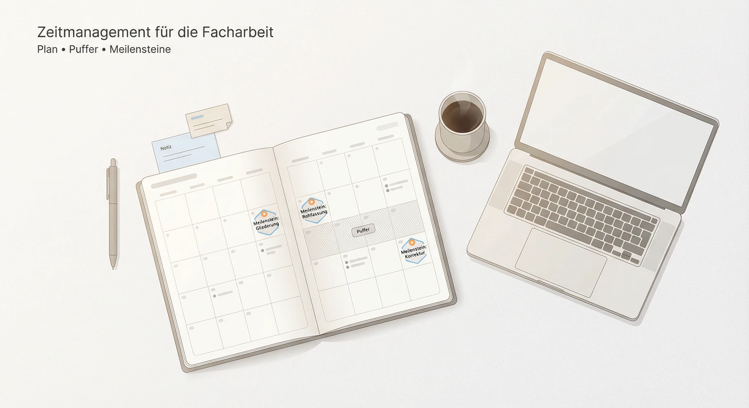 Zeitmanagement Facharbeit 2026: Plan, Puffer & Meilensteine | BachelorHero