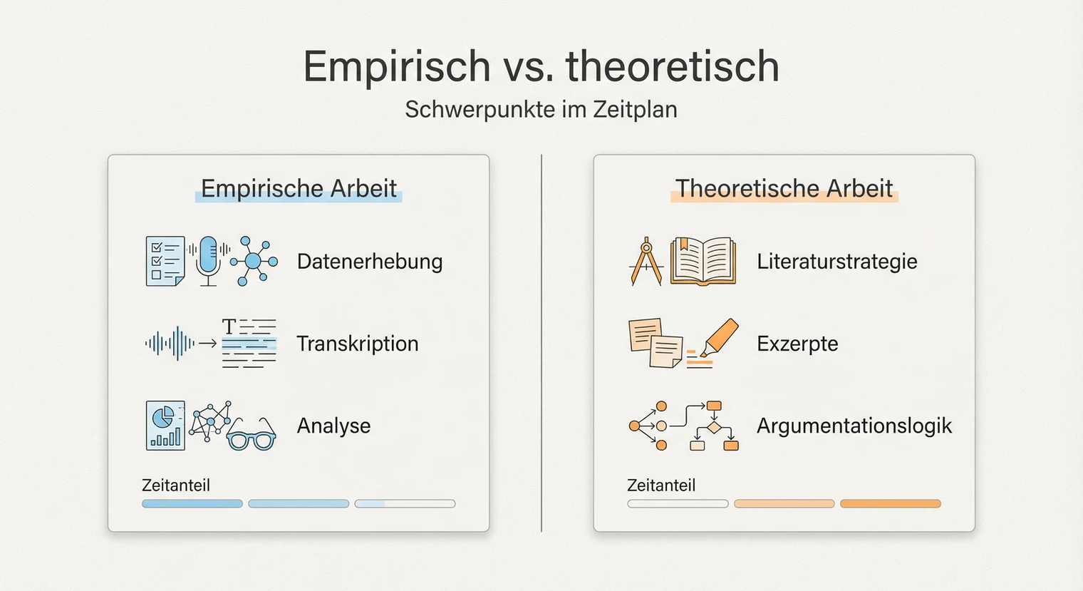 Zeitplan Masterarbeit: Unterschiede zwischen empirisch und theoretisch | BachelorHero