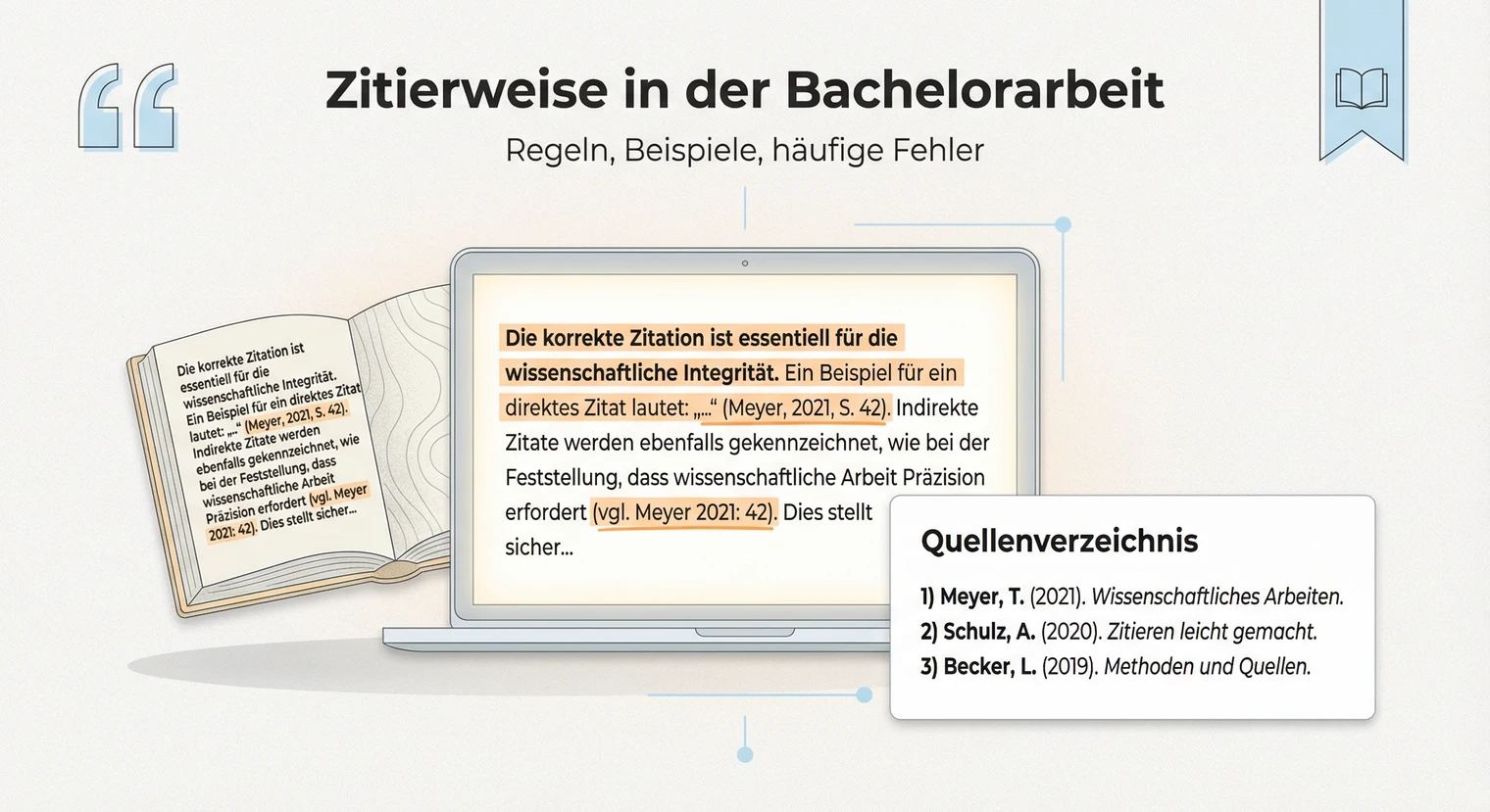 Zitierweise Bachelorarbeit: Regeln, Beispiele & häufige Fehler 2026 | BachelorHero